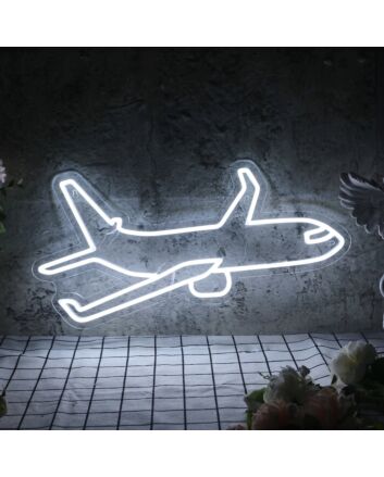 Airplane Neon Sign for Travel and Adventure Themes