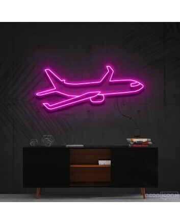 Airplane Neon Sign for Travel and Adventure Themes