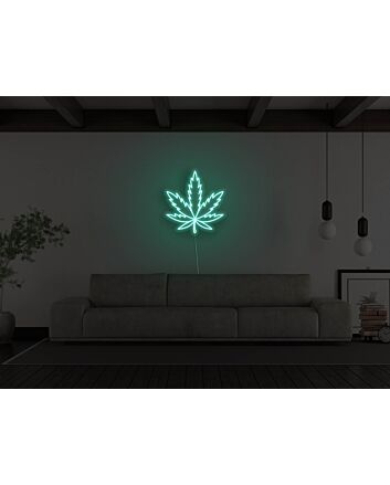 Pot Leaf Neon Sign for Cannabis Enthusiasts and Relaxing Spaces