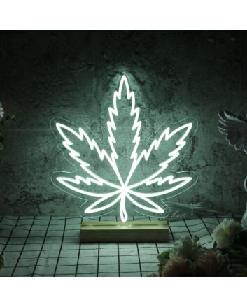 Pot Leaf Neon Sign for Cannabis Enthusiasts and Relaxing Spaces