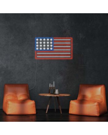 American Flag Neon Sign for Patriotic and Cultural Decor