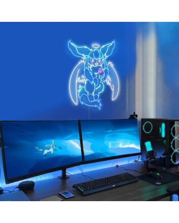 Glaceon With Wings Neon Sign for Anime Fans