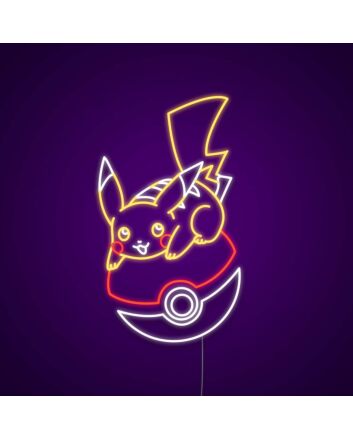 Pikachu On Pokeball Neon Sign for Anime Fans