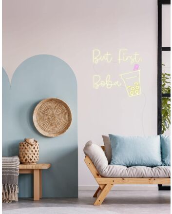 But First Boba Neon Sign for Tea Lovers