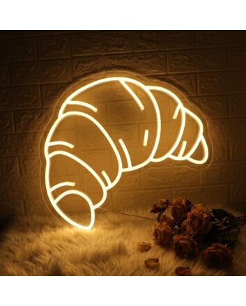 Croissant Neon Sign for Food Lovers and Whimsical Decor