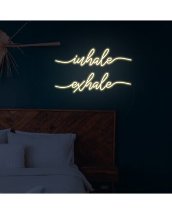 Inhale Exhale Neon Sign for Relaxation and Wellness Spaces