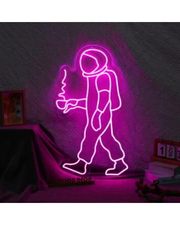 Astronaut Coffee Neon Sign for Space and Coffee Lovers