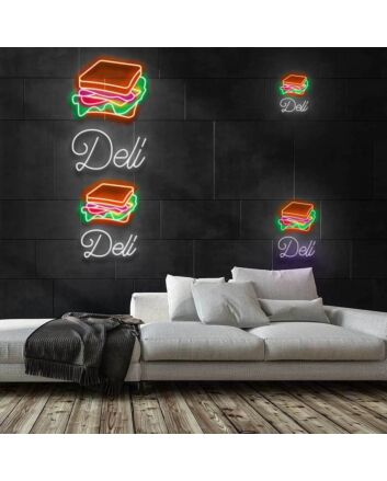 Deli Sandwich Neon Sign for Food Lovers and Cafes