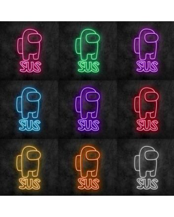 SUS Among Us Neon Sign for Gaming Fans