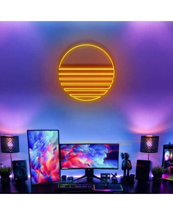 Vapor Wave Sunset Neon Sign for Retro and Stylish Spaces