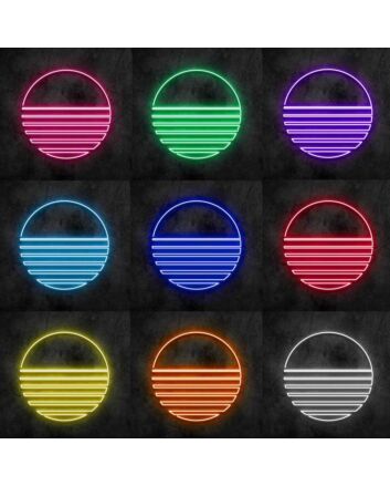 Vapor Wave Sunset Neon Sign for Retro and Stylish Spaces