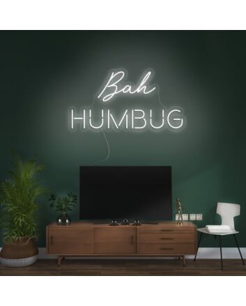 Bah Humbug Neon Sign for Humorous and Holiday Themes