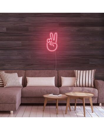 Mini Peace Finger Neon Sign for Peaceful and Fun Spaces
