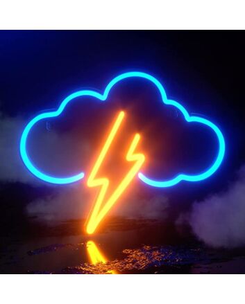Cloud Lightning Storm Neon Sign for Whimsical and Fun Spaces