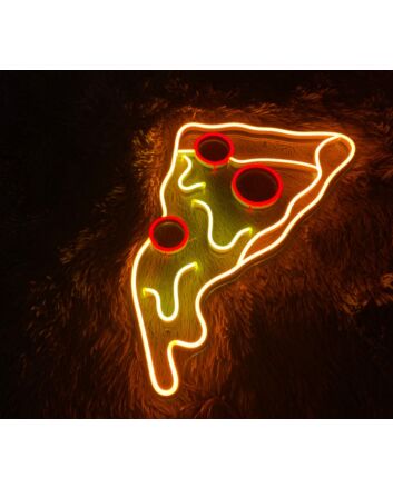 Pizza Slice Neon Sign for Pizzerias and Dining Areas