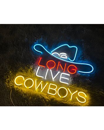 Long Live Cowboys Neon Sign for Western and Rustic Decor