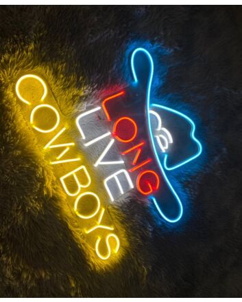 Long Live Cowboys Neon Sign for Western and Rustic Decor