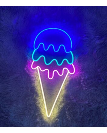 Dripping Ice Cream Neon Sign for Sweet and Fun Spaces