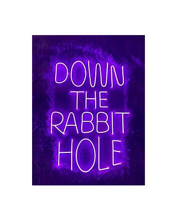 Down The Rabbit Hole Neon Sign for Whimsical and Fun Spaces