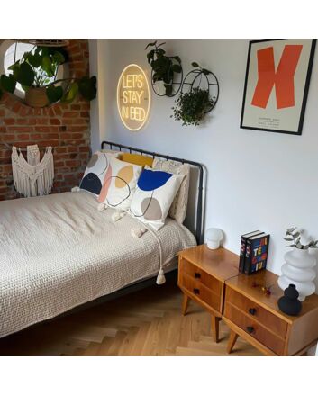 Let&#039;s Stay in Bed Neon Sign for Cozy and Relaxing Spaces