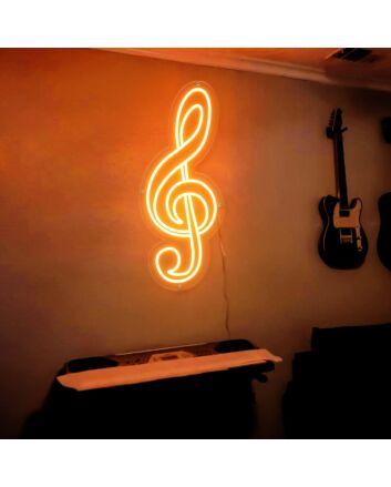 Treble Clef Note Neon Sign for Music Lovers
