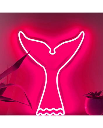 Tail Whale Wave Coastal-Themed Neon Sign