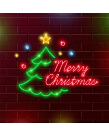 Merry Christmas Neon Sign for Holiday Decor