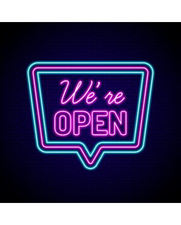 We're Open Neon Sign for Businesses and Shops