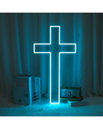 Christianity Cross Neon Sign for Religious and Spiritual Spaces