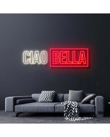 Ciao Bella V2 Neon Sign for Whimsical and Fun Spaces