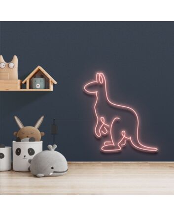 Kangaroo V2 Neon Sign for Animal and Whimsical Decor