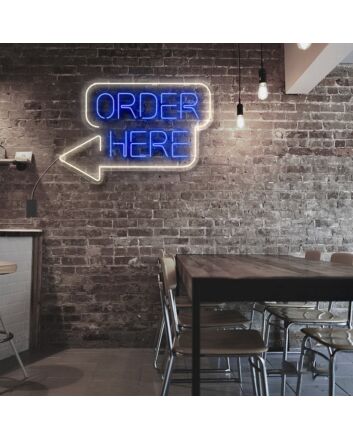 Order Here Neon Sign for Businesses and Shops