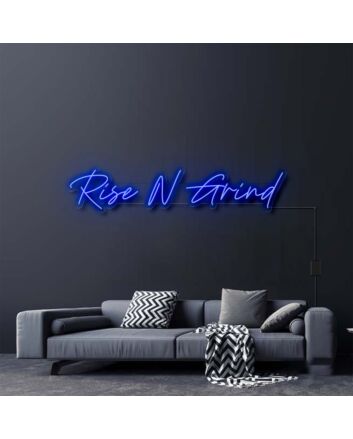 Rise N Grind Neon Sign for Motivational and Fitness Spaces