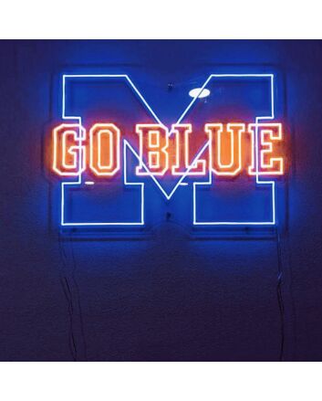 Michigan M Go Blue Neon Sign for Sports Fans