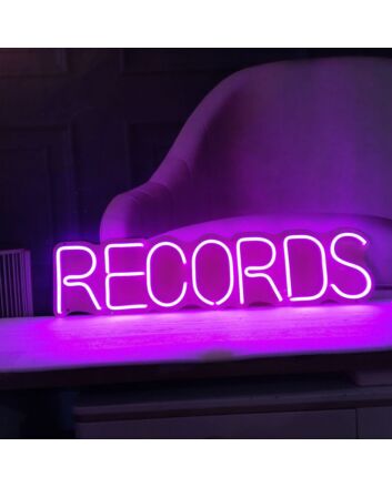 Records Neon Sign for Music Lovers