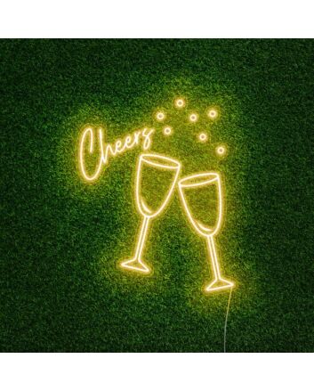 Champagne Cheers Neon Light for Celebratory and Social Spaces