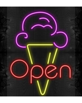Ice Cream Open Neon Sign LED Neon Sign for Sweet and Fun Spaces