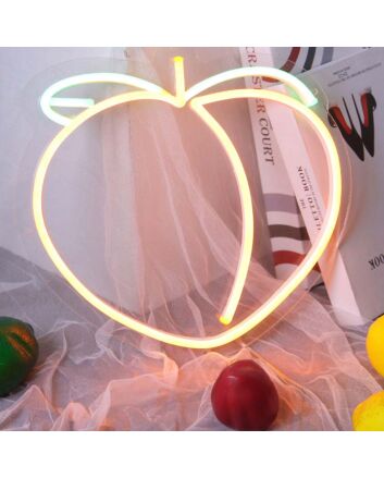 Peach Neon Sign for Whimsical and Fun Spaces