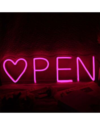 Heart Open Neon Sign for Romantic and Loving Spaces