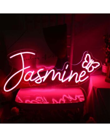 Jasmine Neon Sign for Personalized and Whimsical Decor