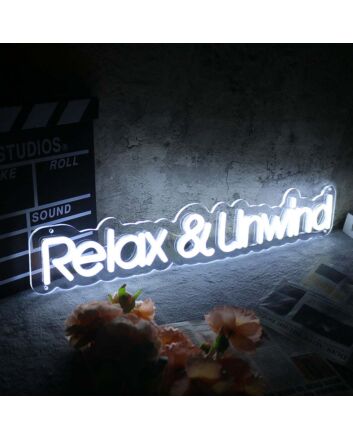 Relax and Unwind Neon Sign for Relaxation and Wellness Spaces