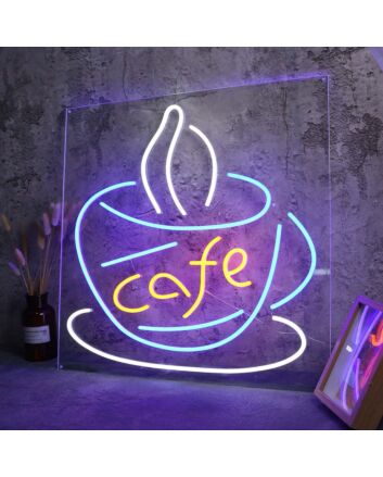 Cafe Logo Neon Sign for Cafes and Coffee Shops