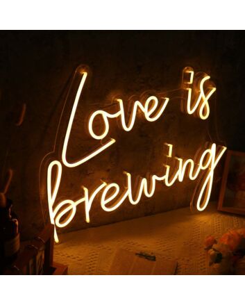 Love Is Brewing Neon Sign for Cafes and Coffee Lovers