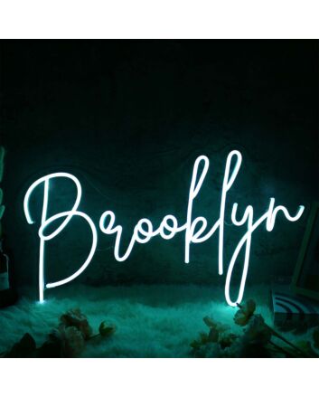 Brooklyn White Neon Sign for City Pride and Cultural Decor