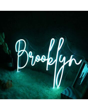 Brooklyn White Neon Sign for City Pride and Cultural Decor