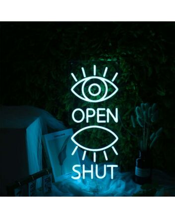 Eyes Open And Shut Neon Sign for Whimsical and Fun Spaces