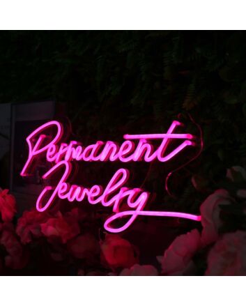 Permanent Jewelry Pink Neon Sign for Jewelry Shops