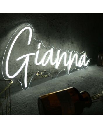 Gianna White Neon Sign for Personalized Decor