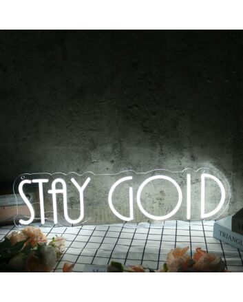Stay Gold White Neon Sign for Inspirational and Positive Spaces