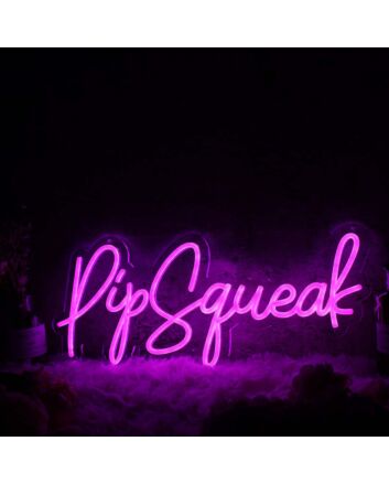 Pipsqueak Pink Neon Sign for Fun and Whimsical Decor